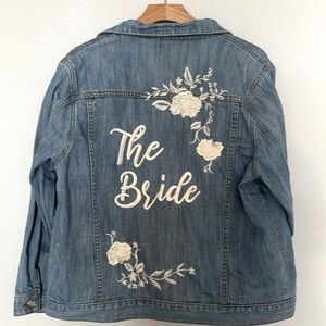 David’s Bridal “The Bridal Jean Jacket”.